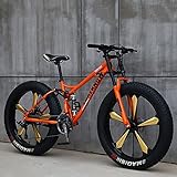 UJKDDDCC 26-Zoll-Mountainbikes, Fat Tire Mountain Trail Bike für Erwachsene, 7/21/24/27/30-Gang-Fahrrad, Hardtail-Mountainbike aus Kohlenstoffstahl, Mountainbike mit verstellbarem Sitz mit