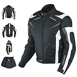 Motorradjacke CE Protektoren Sport Textil Motorrad Thermofutter Weiss XXL