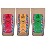 Dreierpack Guayusa Pachamama | Guayusa Pachamama Energia, Citrus und Pure | Traditioneller Guayusa-Tee, mit Zitrusfrüchten und mit Guarana | Bio Ilex guayusa | Natürliches Koffein | 1250g | 1,25kg