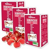 LES PAPOTEUSES | Bio-Hibiskusblüten-Kräutertee | Tonen | 60 Teebeutel | Kräutertee-Box mit 3 Schachteln mit 20 Aufgüssen | Zertifiziert biologisch