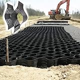 Erosionskontroll-Geogitter für Stützmauern – robuster Wabenschlamm- und Kiesstabilisator, 3810 kg Tragkraft, 4 x 9,8 m, durchlässiges Bodengitter für Pferdekoppeln
