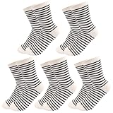 SailingTailor 5 Paar gestreifte Retro-Socken für Damen und Mädchen, Weiss/opulenter Garten, 37.5-42 EU