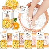 nbc BeautiLab Foot Soak Set:Bubble Salt, Sugar Scrub, Massage Maske, Massage Lotion in a Box, 4 Step Foot Spa Kit for Dry Feet, Softens Calluses, Tired Feet (1 Set Orange Scent)