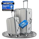 LETTOO Set Hartschalenkoffer mit Alu-Rahmen | Reisekoffer mit Rollen - Extrem Stabiler Trolley Koffer mit Laptoptaschen-Befestigung [WASSERGESCHÜTZT] mit Eckenschutz (29 Zoll & 20 Zoll)