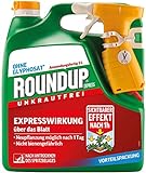 Roundup Unkrautfrei Express, Anwendungsfertiges Spray zur Bekämpfung von Unkräutern, Gräsern und Moos, 3 Liter Sprühsystem