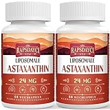 Liposomales Astaxanthin Weichkapseln 24mg pro Portion, Starke Antioxidantienformel als VIT C, Hervorragende Absorption (120 Stück (2er-pack))