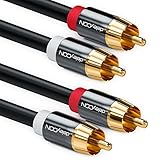 deleyCON 0,5m Cinch Kabel Stereo Audio Cinch RCA Kabel 2x Cinch Stecker zu 2x Cinch Stecker HiFi-Anlage HiFi-Receiver Heimkino Blu-Ray Player Schwarz