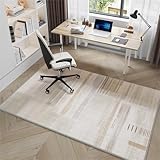 Surwin Abstraktes Kamel Bürostuhl Unterlage Teppich, Bodenschutzmatte für Bürostuhl Hartböden Parkett Laminat, Kratzfest rutschfest Bodenmatte Stuhlunterlage Bürostuhlunterlage (Khaki,120x160cm)
