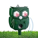 Katzenabwehr, Taubenabwehr, Ultraschall, Katzenabwehr, Solar Katzenabwehr, mit LED-Blitz, Ultraschall und Tierabwehr, IP65 wasserdicht für Hunde, Vögel, Mäuse, Füchse