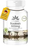 Baobab 500mg - 120 Kapseln - Früchte des Affenbrotbaums - hochdosiert - vegan | Herbadirekt - Deutsche Apothekenqualität