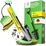 Heckenpracht® Profi Spaten mit Wurzelsäge | Wurzelspaten mit Sägefunktion | Perfekt für Harte Böden | Ergonomischer Griff & extra breite Trittkante | Gärtnerspaten mit Ultra stabilem Spatenblatt