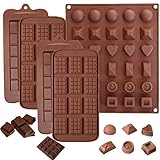 INTVN 5 PCS Silikon Schokolade Formen, Break-apart Schokolade, 3 Arten von Break Apart Antihaftbeschichtung Candy Protein und Energie Bar Form Backblech