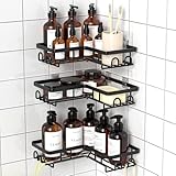 Diwoker Duschablage Ohne Bohren Ecke - Duschregal Badezimmer Organizer Shampoo Halterung für Dusche (Schwarz - 3 Stück)