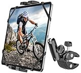 woleyi Motorrad Fahrrad Tablet Halterung [Robuste Stabilität & Langlebigkeit] Kinderwagen Boot Bike Heimtrainer Rennrad Lenkerhalter Klemme für iPad mini Air Pro, Galaxy Tab, Kindle, Handy, 4-13'