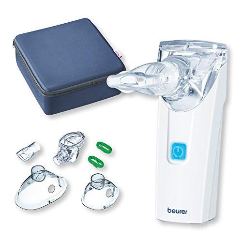 Beurer IH 55 Inhalator, Inhaliergerät mit Schwingmembran-Technologie, tragbar und leise, Selbstreinigungsfunktion, bei Erkrankungen der Atemwege, Weiss, 1 Stück (1er Pack)