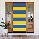 Flagge der Ukraine Druck Türabdeckung Banner Wiederverwendbare Feiertagsdekoration für Halloween, Weihnachten, Partys