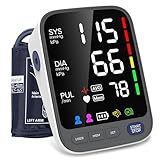 Blutdruckmessgerät, Blutdruckmessgerät Oberarm mit großer Manschette (22-42 cm) für zu Hause | Extra großes 6,4-Zoll-LED-Display | CE-Arrhythmie-Erkennung | 2×120 Speicherplätze | Pulsmessung