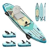 iTAOSTAR C03A 35' Super Wide Paddle Board, mehr Spaß aufblasbares Paddelbrett mit 5 Flossen, 12 Fuß Stand Up Paddle Board mit Premium-SUP-Zubehör für Erwachsene Aller Könnensstufen