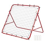 VEVOR Fußball Rebounder Netz 100x100 cm, Tragbares Sports Prellwand für Baseball Basketball, Verstellbar Fußballtor Rebounder Kickback Tor aus Stahlrahmen & PE-Netz