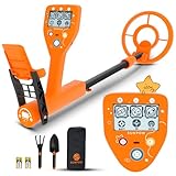 SUNPOW Metalldetektor für Kinder - Exklusive Cartoon-LCD-Anzeige, IP68 wasserdichte Spule, Unisex Design, 3 Modelle (All Metal/Disc/Pinpoint Mode), 32-40 Zoll Verstellbarer Stiel für Kinder 5-12