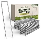 SeedPal Erdanker/Heringe Anti ROST - 100 Stück - rostfreie & verzinkte Bodenanker für Befestigung - 150mm*30mm*Ø3mm - Erdnägel/Bodenhaken aus Stahl - Bodenverankerung/Bodenbefestigung