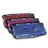 GRABLOOM Gaming-Tastatur mit LED-Regenbogen-Hintergrundbeleuchtung, mit 104 Tasten, Computer-PC-Gaming-Tastatur für PC/Laptop, Tastatur, Hintergrundbeleuchtung, kompakt