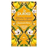 Pukka | Bio-Kräutertee „Zitrone, Ingwer & Manuka-Honig” | Zitrone, Ingwer, Honig und Kurkuma |für starke Momente im Alltag | 4er Pack | 80 Teebeutel