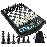 YHUEGH Elektronische Schach-Set, Computerschachbrett, AI-Schachcomputer mit LCD-Display, englischer Sprachtutor und Magnetplatine für EIN oder Zwei Spielerübereinstimmungen