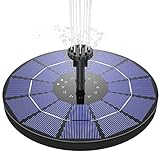 AISITIN Solar Springbrunnen 3.5W Solar Teichpumpe, Eingebaute 1500mAh Batterie, Solar Schwimmender Fontäne Pumpe mit 6 Fontänenstile für Garten