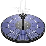 AISITIN 3,5W Solar Springbrunnen Solar Teichpumpe mit Solar Panel Eingebaute Batterie Wasserpumpe Solar Schwimmender Fontäne Pumpe mit 6 Fontänenstile für Garten, Vogel-Bad,Teich,Fisch-Behälter