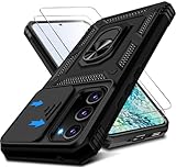 Kameraschutz Handyhülle für Samsung Galaxy S20 Hülle mit Displayschutz*2 pcs, 360 Grad Magnet Metall Ring Halter Galaxy S20 5G Tasche Case Militär Stoßfest Schutzhülle für Samsung S20 Handy (Schwarz)