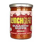 Lunchglaz | Gulaschsuppe Ungarische Art | 390g | 100% Bio | Ohne Zuckerzusatz | Ohne Geschmacksverstärker | Ohne Konservierungsstoffe