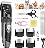 FACAIO Leise Hundeschermaschine | Profi Schermaschine | Hund Katze Tierhaarschneidemaschine | Elektrische Hundetrimmer | Schnurlosen Haarschneidemaschine | Schnurlosen Tierhaarschneider (Grau)