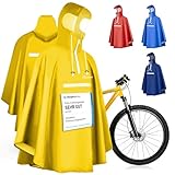 Premium Regenponcho Fahrrad wasserdicht SEHR GUT GETESTET - Regencape Fahrrad mit Reflektoren und Sichtfenster - Fahrrad Regenbekleidung als Regenponcho Damen wasserdicht, Regenponcho Herren