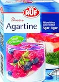RUF Agartine Pulver, pflanzliches Geliermittel mit Agar-Agar, Ersatz für tierische Gelatine, für Tortenfüllungen, Cremes und Desserts, glutenfrei und vegan, 14er Pack (14x3x10g)