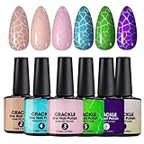 Gel-Nagellack-Set mit Crackle | Base Top Gel für rissige Nägel für Damen mit UV-LED-Lampe | Multifunktionales Maniküre-Zubehör für draußen, Schule, professionelle Reisen und