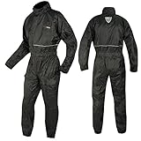 A-Pro Motorcycle Motorbike Waterproof Full Body One pc Rain Suit Scooter Black L