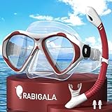 Rabigala Schnorchelset Erwachsene, Schnorcheln Set mit Taucherbrille und Dry Schnorchel, Anti-Leck & Anti-Nebel Taucherbrille Erwachsene aus Gehärtetem Glas für Schnorcheln, Schwimmen und Tauchen