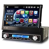 Erisin 7 Zoll 8-Kern 4GB RAM 64GB ROM Android 14 Autoradio 1 Din mit GPS Unterstützt ​Wireless CarPlay Android Auto WiFi Bluetooth 5.0 A2DP DSP OBD2 USB RDS 4G DVB-T2 SWC Split-Screen