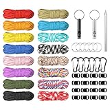 You&Lemon 16 Stück 10 Fuß Paracord Schnur 550 Schnur Seile, Multifarben Parachute Cord Armband Bänder Kit mit Schnallen Paracord Steckverschluss für DIY