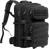 ProCase 40L Militär Taktische Rucksack, Große Kapazität 3 Tage Armee Assault Pack Bag Go Bag Rucksack für Wandern Jagd, Trekking und Camping und andere Outdoor Aktivitäten –Schwarz