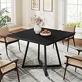 Tribesigns Quadratischer Esstisch für 4, 80 cm, industrieller Esstisch mit Metallfuß, Holz-Küchentisch für Esszimmer, kleiner Raum, Wohnung, Schwarz