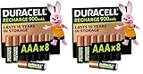 Duracell Akku AAA, wiederaufladbare Batterien AAA, 8 Stück, Unsere Nr. 1 - längste Haltbarkeit pro Aufladung, vorgeladen [Amazon Exclusive] (Packung mit 2)