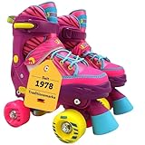 Best Sporting Rollschuhe Kinder Mädchen I Rollschuhe größenverstellbar 28-31 I robuste Inliner für Kinder mit Bremse I pink I Rollerskates Schuhe Kinder I Inliner mit 4 Rollen