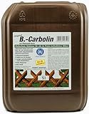 1x 5L B-Carbolin Holzlasur + 1x KOVA Bildmagnet! Öl Holzfarbe für optimalen Holzschutz Aussen, Braun, Ideal für Zaunfarbe, 1x 5 Liter Holzschutzlasur Wetterfest für Außen und Innen, ähnlich Holzlack