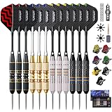 Turnart Dartpfeile mit Metallspitze, 12 Stück Profi Steeldarts mit Dart Case