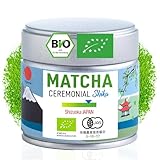 ORIGEENS BIO CEREMONIAL GRADE 'SHIKA' Japanischer Bio Matcha Tee, Herkunft Shizuoka - Matcha Latte/Usucha - 30g-Metalldose - Grüntee Pulver Bio Ceremonial Grade