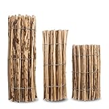 MC.Sammler Staketenzaun in 26 Größen - Holzzaun aus Haselnuss - Gartenzaun Holz Höhen 50 cm - 150 cm Länge 5/10 Meter - Kastanienzaun für Garten (Höhe: 80 cm X Länge: 500 cm, Lattenabstand: 7-8 cm)