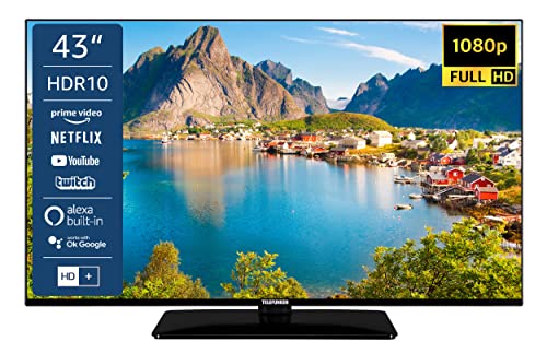 Telefunken D32F660X5CWI 32 Zoll Fernseher/Smart TV (Full HD, HDR 10, LED, Triple-Tuner, WLAN, Alexa Built-in) - inklusive 6 Monate HD+ [2022], schwarz