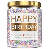 Geburtstagsgeschenk für Damen, Kerze zum Geburtstag – eine entzückende Duftkerze mit Lavendel in Form eines bunten Kuchens von 9 Unzen, zum Geburtstag für Sie, beste Freundin, Mama.